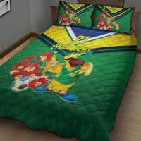 Brazil Canarinho Football Custom Quilt Bed Set Bora Brasil! Go Brazil!