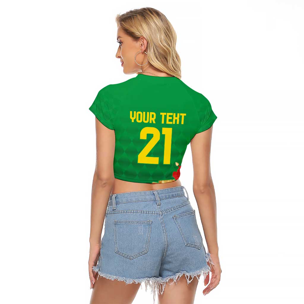 Brazil Canarinho Football Custom Raglan Cropped T Shirt Bora Brasil! Go Brazil!