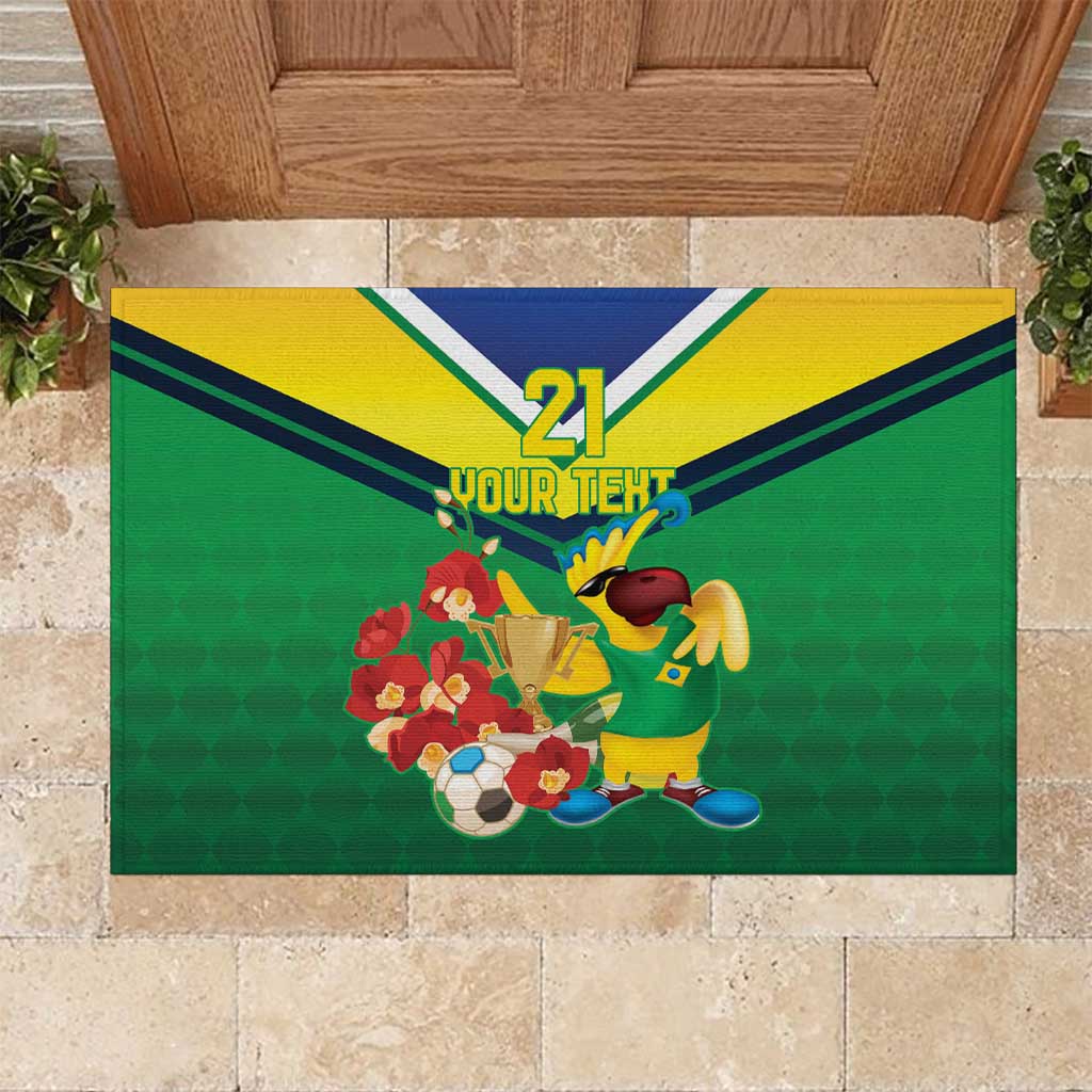 Brazil Canarinho Football Custom Rubber Doormat Bora Brasil! Go Brazil!