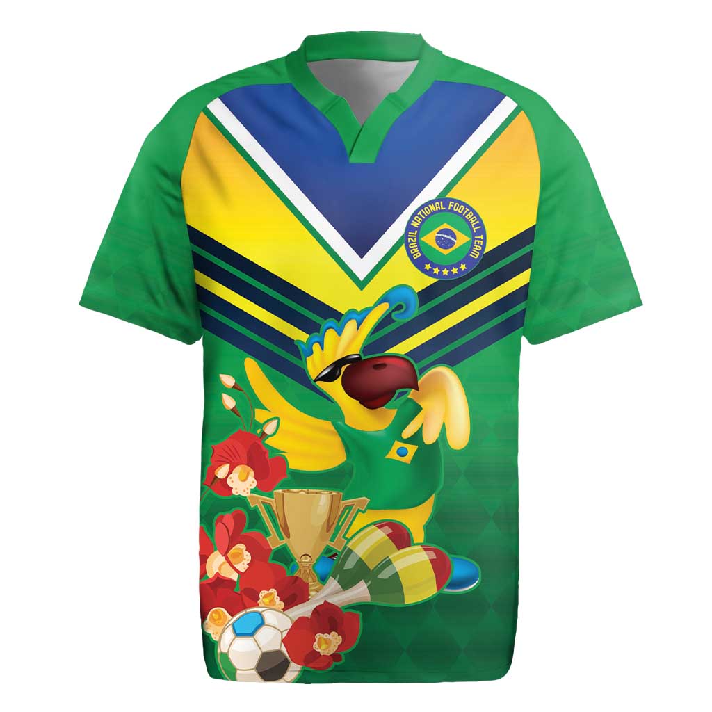 Brazil Canarinho Football Custom Rugby Jersey Bora Brasil! Go Brazil!