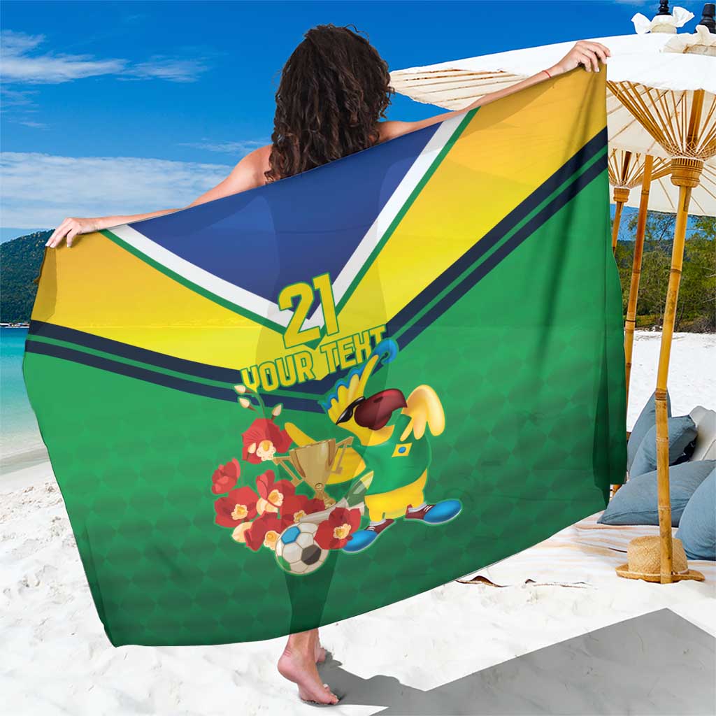 Brazil Canarinho Football Custom Sarong Bora Brasil! Go Brazil!