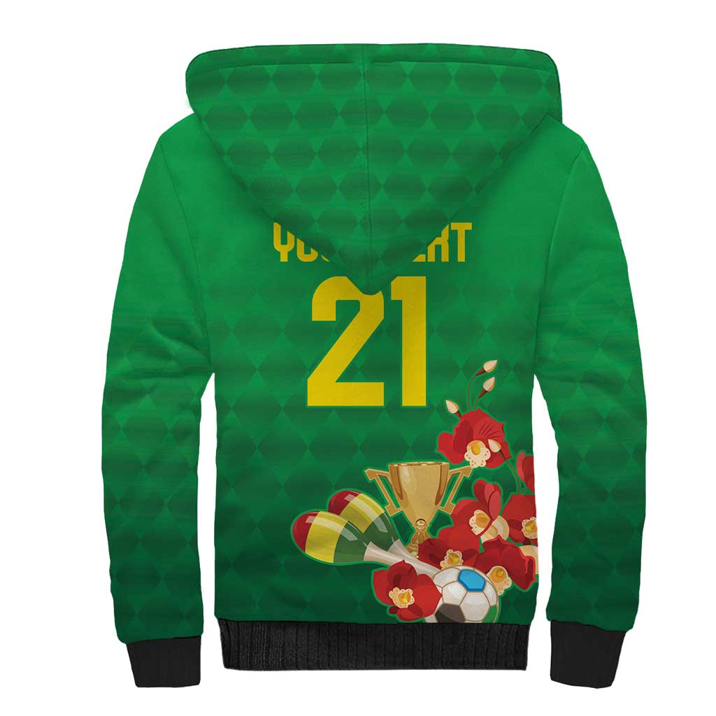 Brazil Canarinho Football Custom Sherpa Hoodie Bora Brasil! Go Brazil!