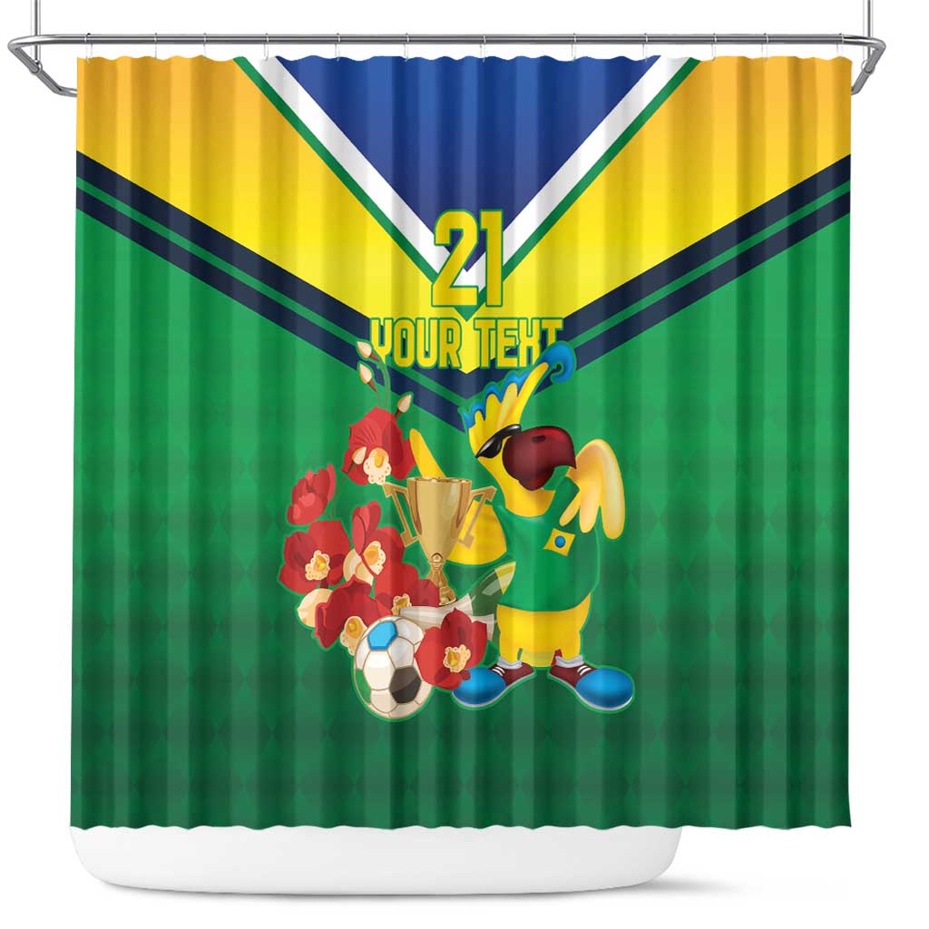 Brazil Canarinho Football Custom Shower Curtain Bora Brasil! Go Brazil!