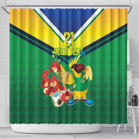 Brazil Canarinho Football Custom Shower Curtain Bora Brasil! Go Brazil!