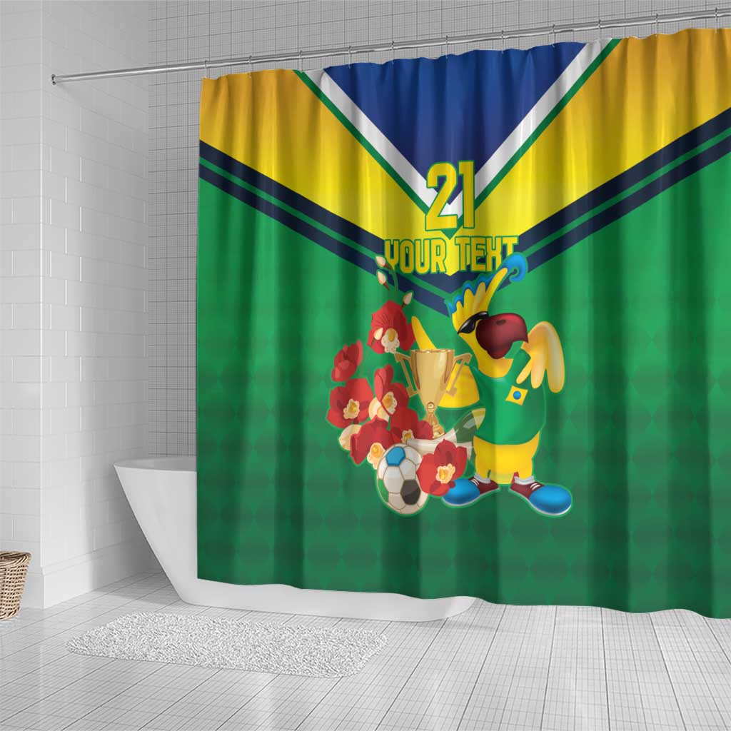 Brazil Canarinho Football Custom Shower Curtain Bora Brasil! Go Brazil!
