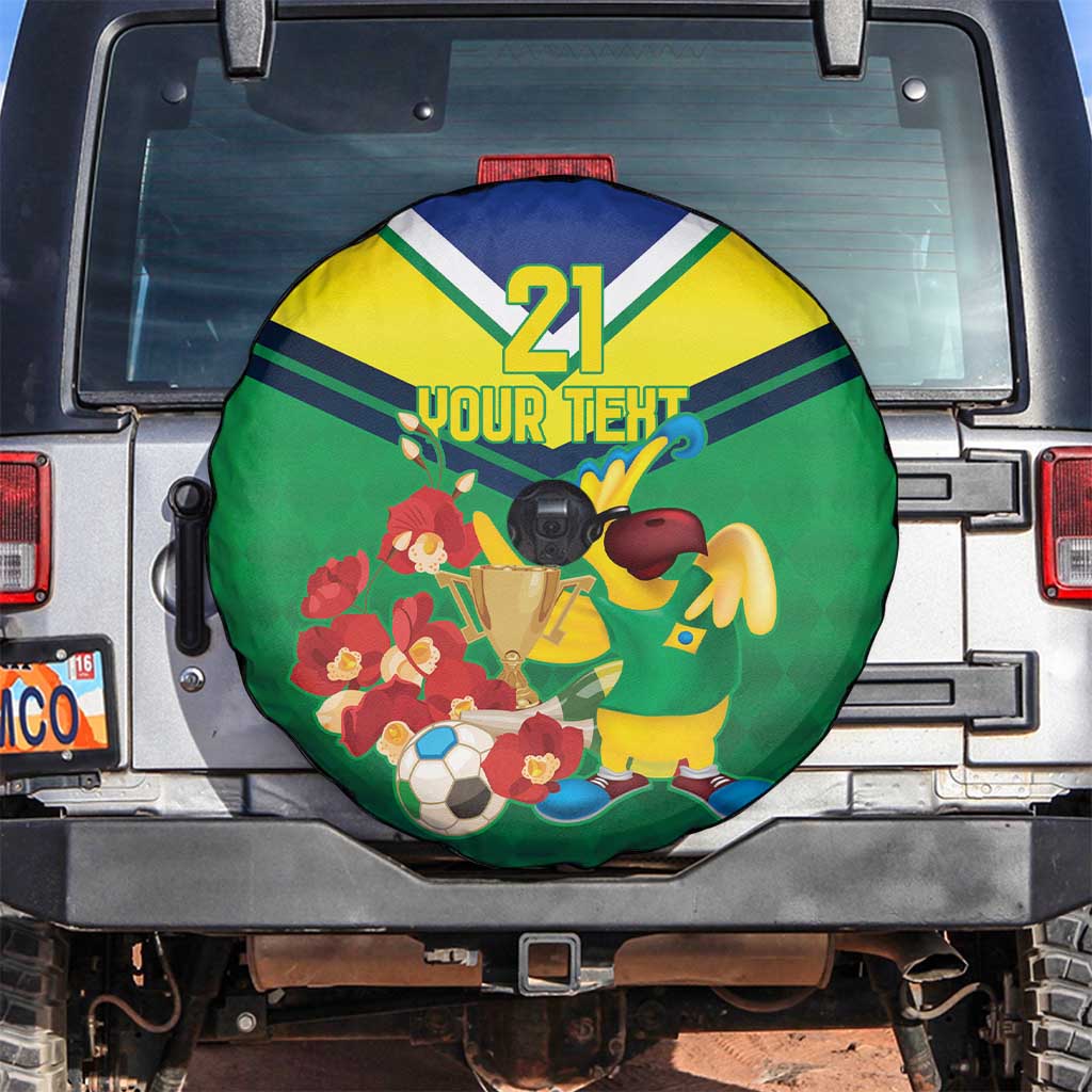 Brazil Canarinho Football Custom Spare Tire Cover Bora Brasil! Go Brazil!
