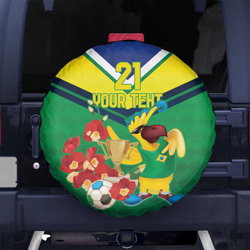Brazil Canarinho Football Custom Spare Tire Cover Bora Brasil! Go Brazil!