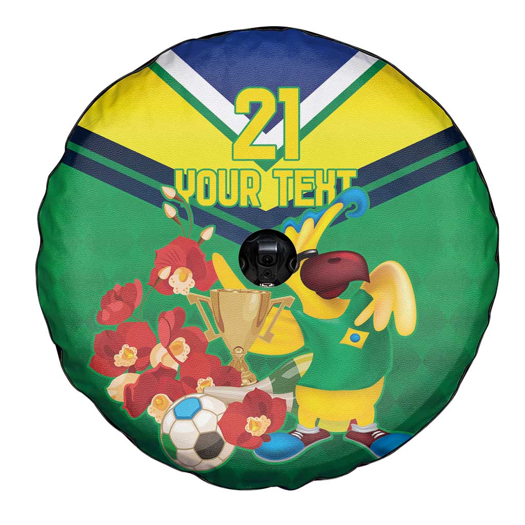 Brazil Canarinho Football Custom Spare Tire Cover Bora Brasil! Go Brazil!