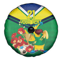 Brazil Canarinho Football Custom Spare Tire Cover Bora Brasil! Go Brazil!