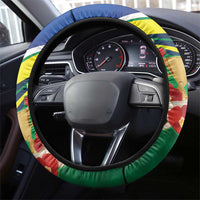 Brazil Canarinho Football Steering Wheel Cover Bora Brasil! Go Brazil!