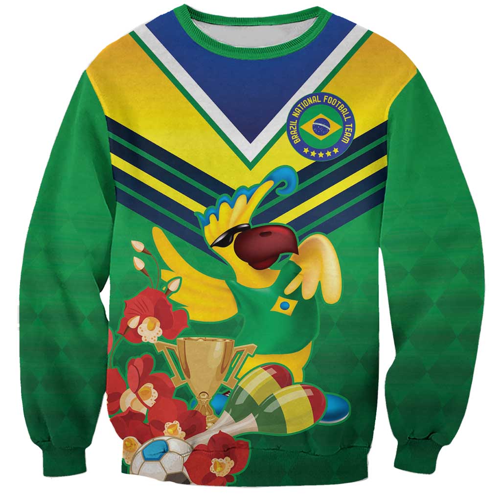 Brazil Canarinho Football Custom Sweatshirt Bora Brasil! Go Brazil!