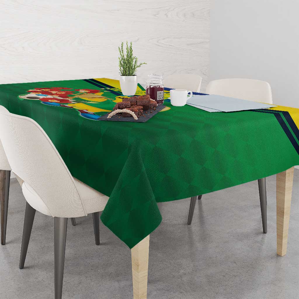 Brazil Canarinho Football Custom Tablecloth Bora Brasil! Go Brazil!