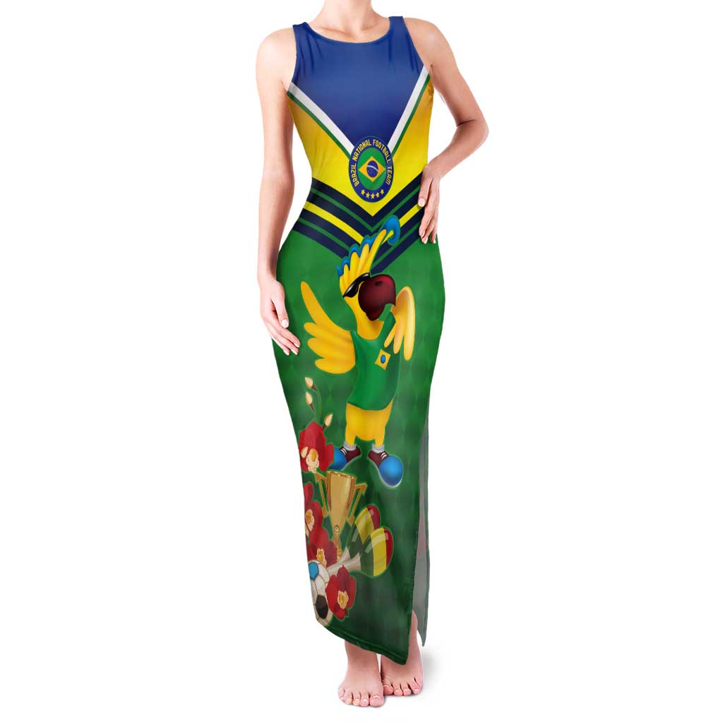 Brazil Canarinho Football Custom Tank Maxi Dress Bora Brasil! Go Brazil!