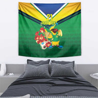 Brazil Canarinho Football Custom Tapestry Bora Brasil! Go Brazil!