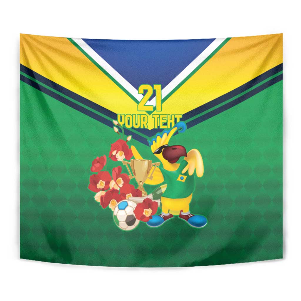 Brazil Canarinho Football Custom Tapestry Bora Brasil! Go Brazil!