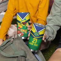 Brazil Canarinho Football Custom Tumbler Cup Bora Brasil! Go Brazil!