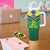 Brazil Canarinho Football Custom Tumbler With Handle Bora Brasil! Go Brazil!