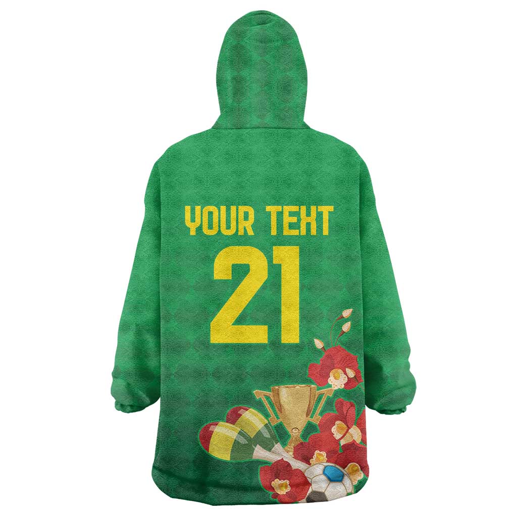 Brazil Canarinho Football Custom Wearable Blanket Hoodie Bora Brasil! Go Brazil!