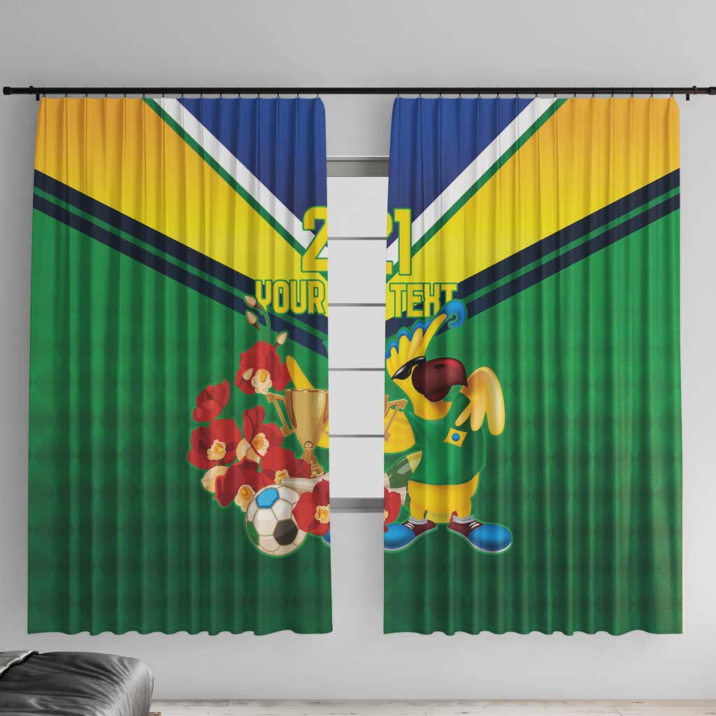 Brazil Canarinho Football Custom Window Curtain Bora Brasil! Go Brazil!