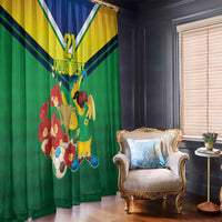 Brazil Canarinho Football Custom Window Curtain Bora Brasil! Go Brazil!