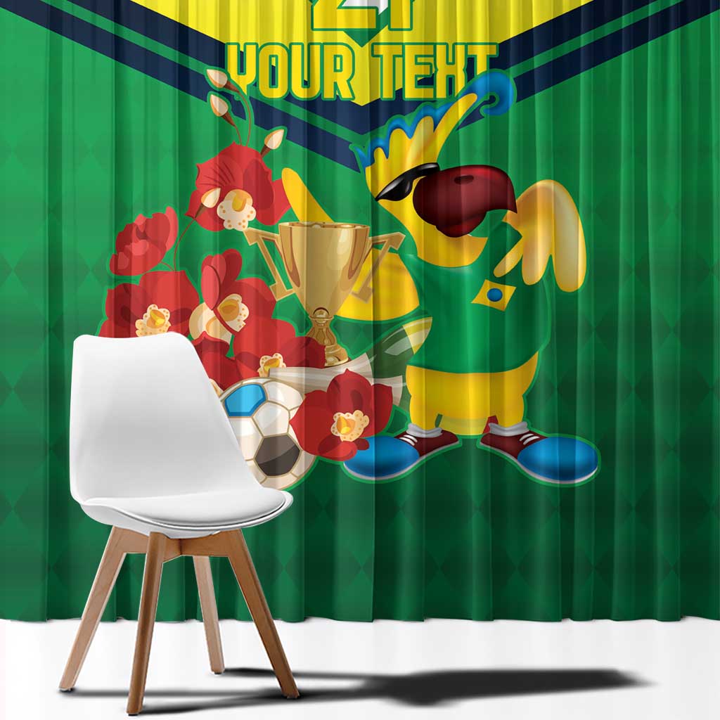 Brazil Canarinho Football Custom Window Curtain Bora Brasil! Go Brazil!