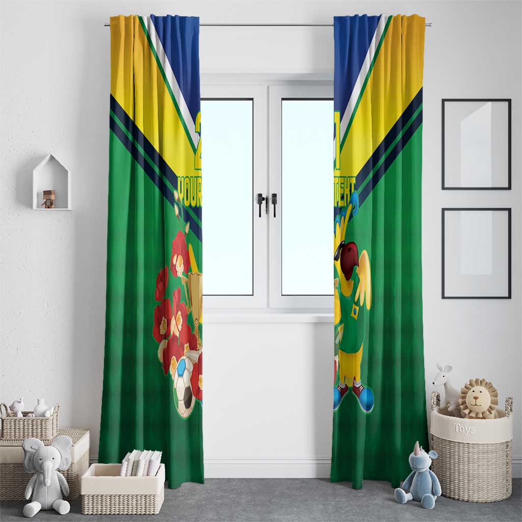 Brazil Canarinho Football Custom Window Curtain Bora Brasil! Go Brazil!