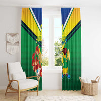 Brazil Canarinho Football Custom Window Curtain Bora Brasil! Go Brazil!