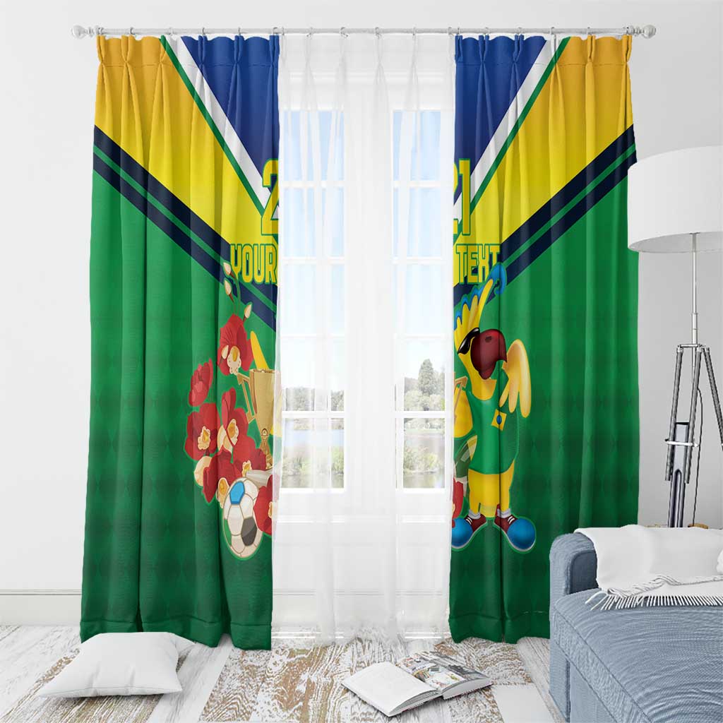 Brazil Canarinho Football Custom Window Curtain Bora Brasil! Go Brazil!