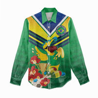 Brazil Canarinho Football Custom Women Casual Shirt Bora Brasil! Go Brazil!