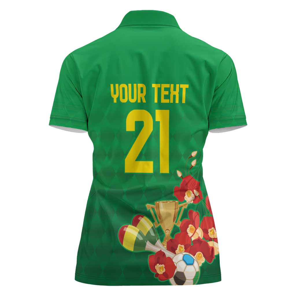 Brazil Canarinho Football Custom Women Polo Shirt Bora Brasil! Go Brazil!