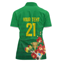 Brazil Canarinho Football Custom Women Polo Shirt Bora Brasil! Go Brazil!