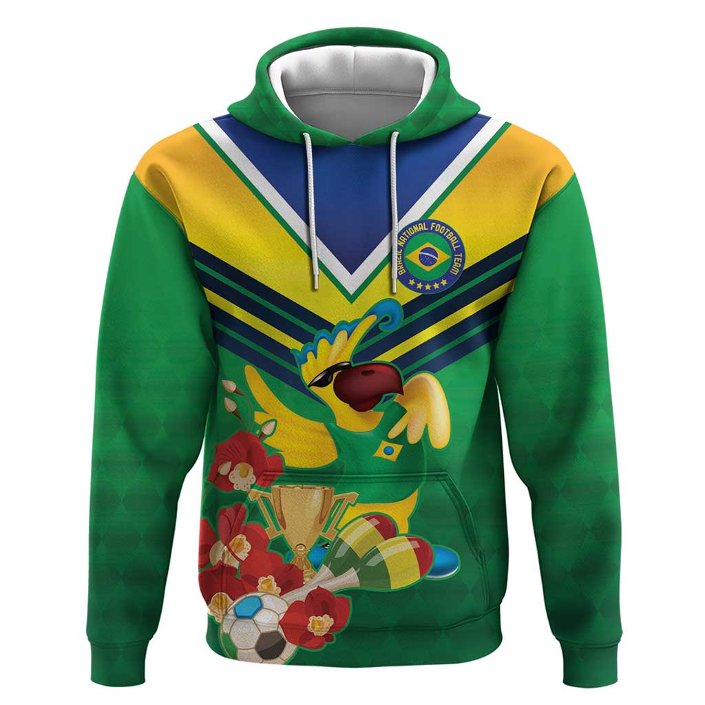 Brazil Canarinho Football Custom Zip Hoodie Bora Brasil! Go Brazil!