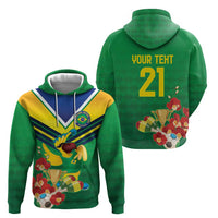 Brazil Canarinho Football Custom Zip Hoodie Bora Brasil! Go Brazil!