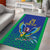 Brazil Canarinho Custom Area Rug Macaw Mascot with Brazil Flag Colors