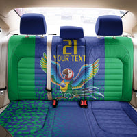 Brazil Canarinho Custom Back Car Seat Cover Macaw Mascot with Brazil Flag Colors