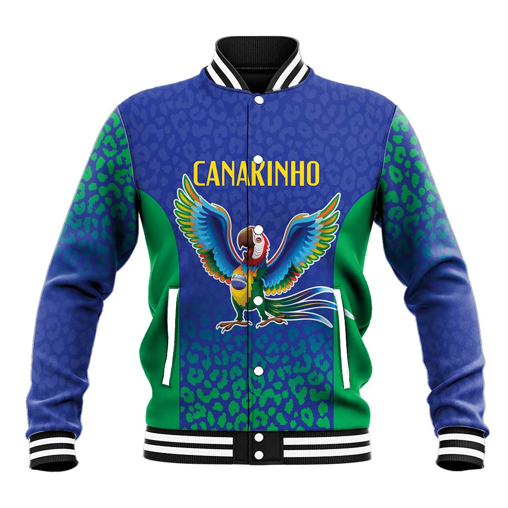 Brazil Canarinho Custom Baseball Jacket Macaw Mascot with Brazil Flag Colors