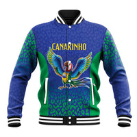 Brazil Canarinho Custom Baseball Jacket Macaw Mascot with Brazil Flag Colors