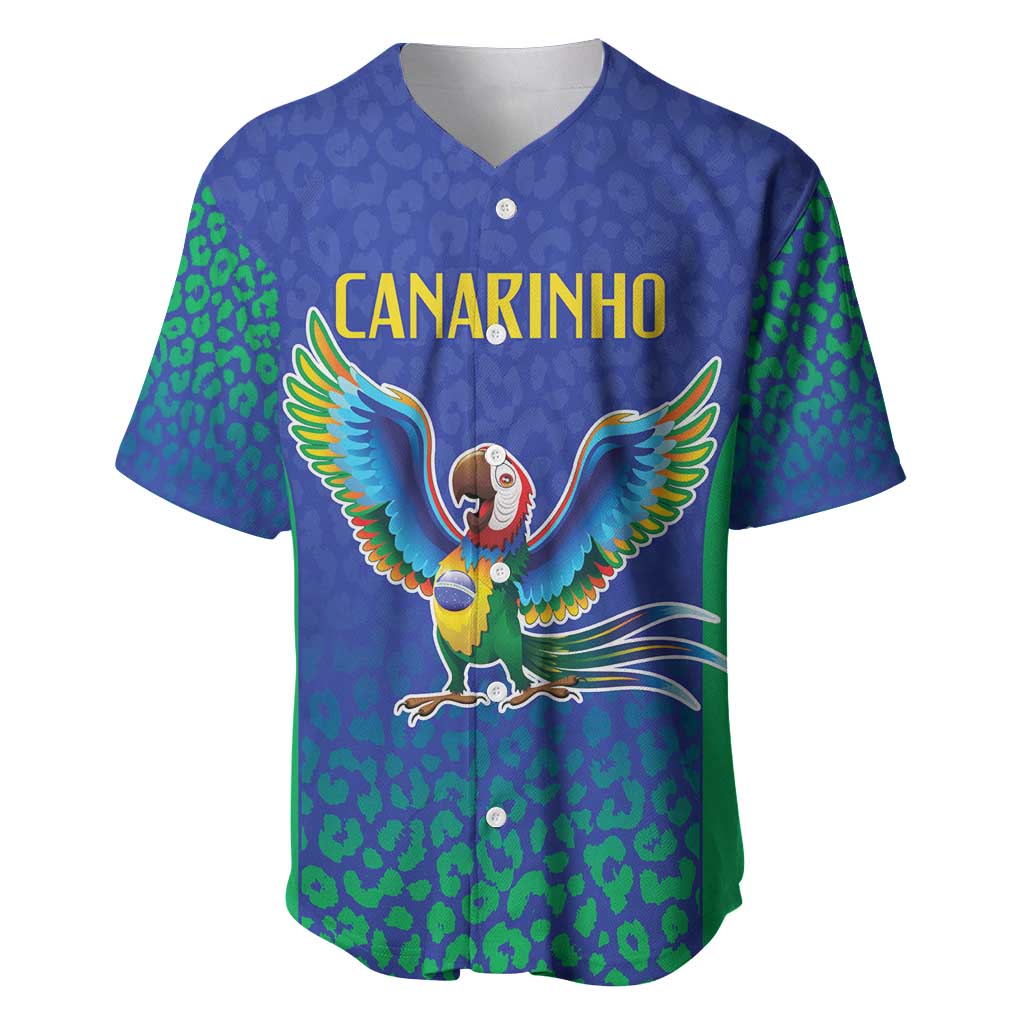 Brazil Canarinho Custom Baseball Jersey Macaw Mascot with Brazil Flag Colors
