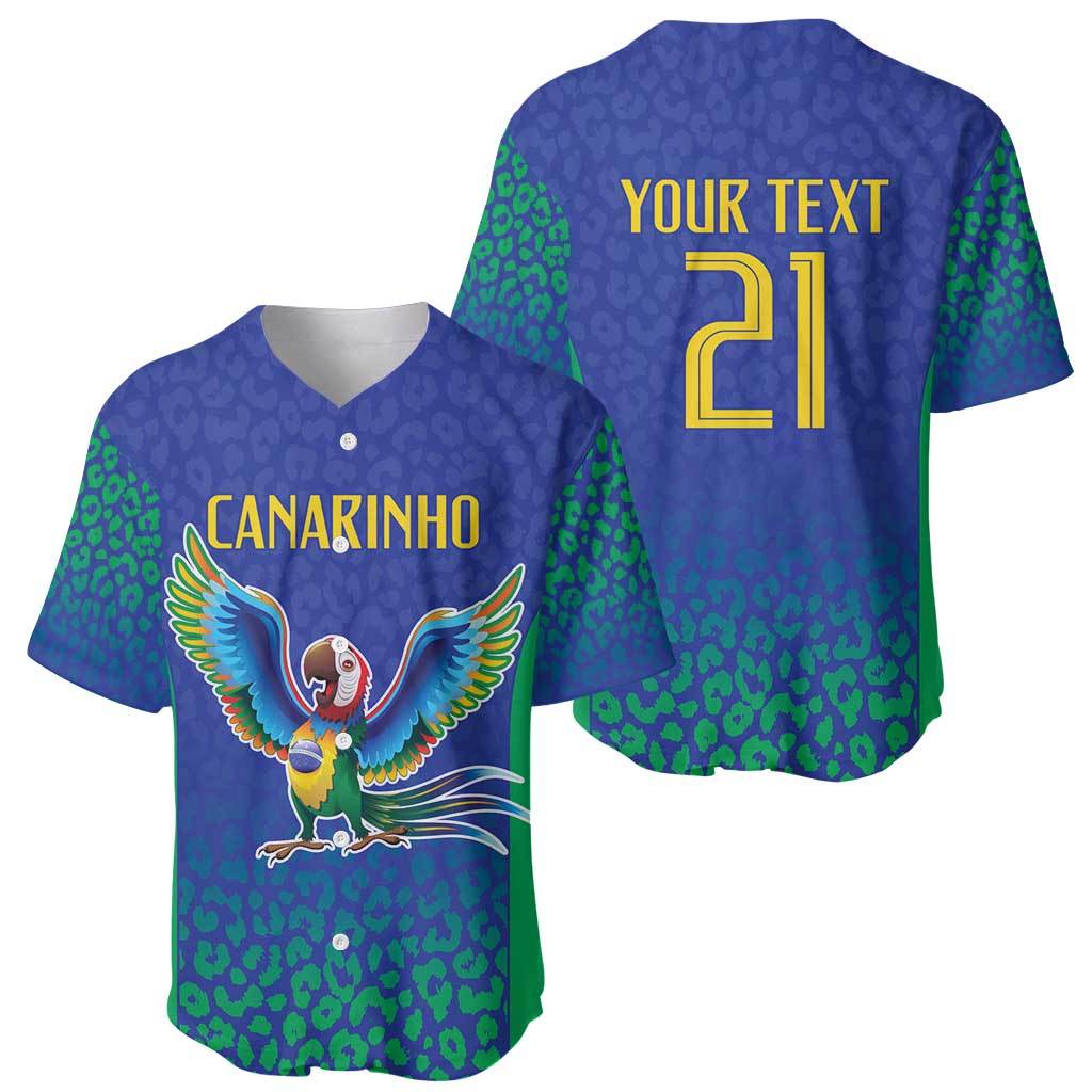 Brazil Canarinho Custom Baseball Jersey Macaw Mascot with Brazil Flag Colors