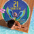 Brazil Canarinho Custom Beach Blanket Macaw Mascot with Brazil Flag Colors