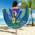 Brazil Canarinho Custom Beach Blanket Macaw Mascot with Brazil Flag Colors