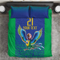 Brazil Canarinho Custom Bedding Set Macaw Mascot with Brazil Flag Colors