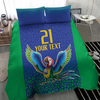 Brazil Canarinho Custom Bedding Set Macaw Mascot with Brazil Flag Colors