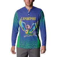 Brazil Canarinho Custom Button Sweatshirt Macaw Mascot with Brazil Flag Colors