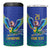 Brazil Canarinho Custom 4 in 1 Can Cooler Tumbler Macaw Mascot with Brazil Flag Colors