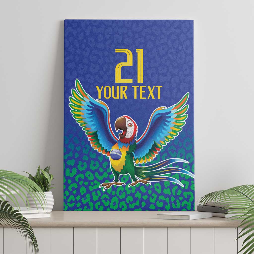 Brazil Canarinho Custom Canvas Wall Art Macaw Mascot with Brazil Flag Colors