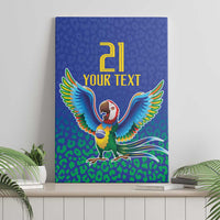 Brazil Canarinho Custom Canvas Wall Art Macaw Mascot with Brazil Flag Colors
