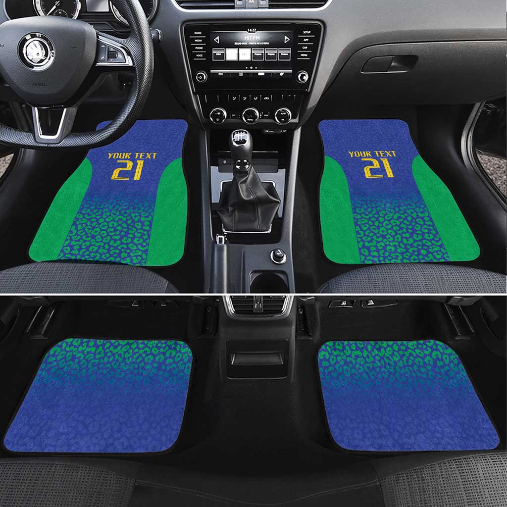 Brazil Canarinho Custom Car Mats Macaw Mascot with Brazil Flag Colors