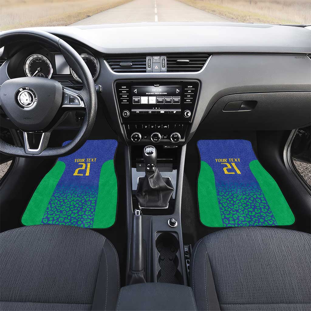 Brazil Canarinho Custom Car Mats Macaw Mascot with Brazil Flag Colors