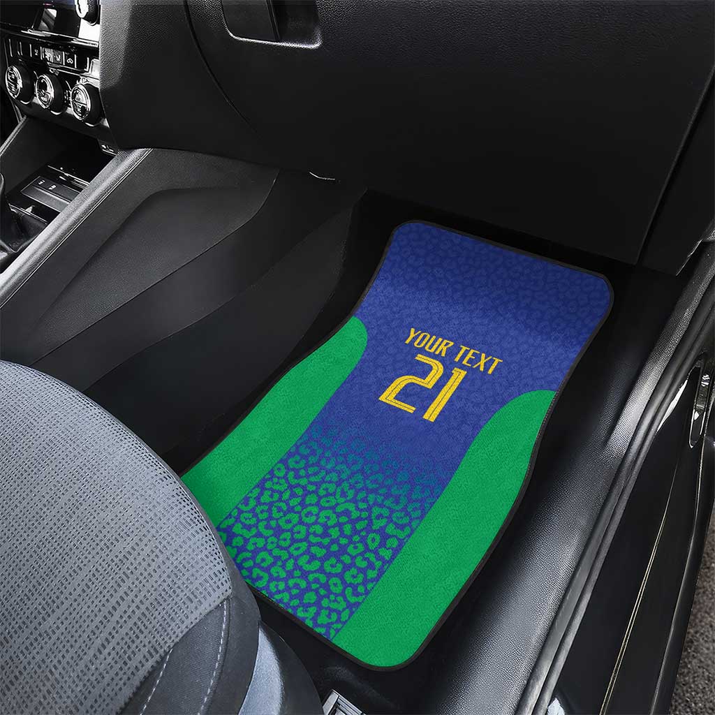 Brazil Canarinho Custom Car Mats Macaw Mascot with Brazil Flag Colors